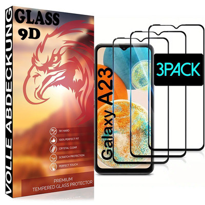3x Full Screen Für Samsung Galaxy A23 5G Schutzglas Panzerfolie Echt Hartglas 9D