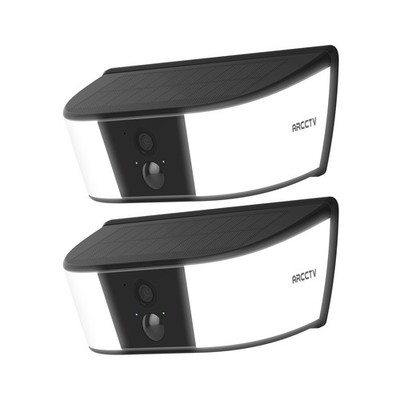 ARCCTV 2PCS 4MP Solar Akku Überwachungskameras Außen Kabellose Wandleuchte Audio