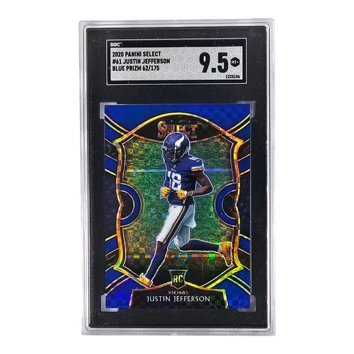 2020 Panini Select Justin Jefferson #61 Blue Prizm Rookie RC #'d /175 SGC 9.5