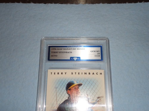 1996 Leaf Signature Silver Baseball Card Terry Steinbach FGC 10 Gem Mint 5134 - Picture 2 of 3