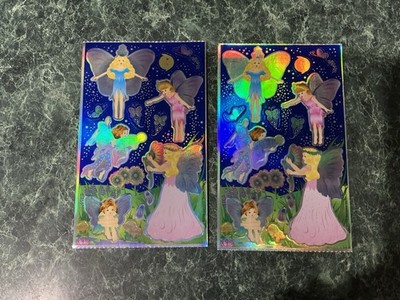 Lot Of 2 Sheets Vintage SandyLion Stickers Holographic Fairies Fairy Stickers