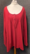 Sheego Long Sleeve Jersey Top Red UK 22/24 LN150 KK 29