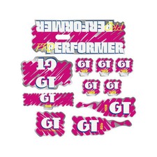 1988 GT BMX - PRO Performer decal set for Black or Blue frame - on Chrome