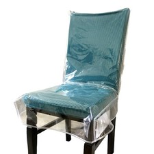 2Pk Plastic Dining Chair Covers Waterproof Clear PVC Seat Chair Protector Cover