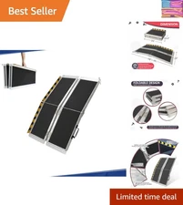 4FT Portable Wheelchair Ramp - 600lbs Capacity, Foldable & Non-Skid Safety