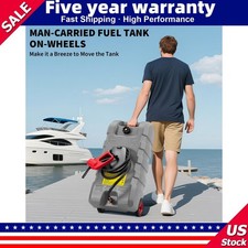 Fuel Caddy 15 Gallon Portable Gasoline Cans with Manual Transfer Nozzle 10FT