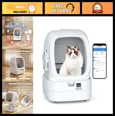 Self-Cleaning Cat Litter Box with APP Control & Weight Monitoring - Ultra-Quiet,