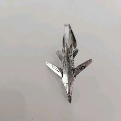 General Dynamics F111 Aardvark Unique Moving Wings Tie clip,  Silver Tone