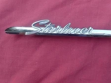 1960 Ford Starliner glove box door emblem, nice! C0AB-6206036-A