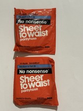 No nonsense Sheer to Waist Sheer Toe Pantyhose Lot Of 2 19 NUDE Sandalfoot B New