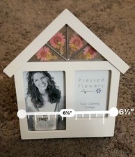 Pressed Flower Picture Frame by Hallmark - white frame- 2 opening collage