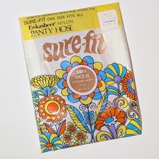 Vintage 1970s Sure-Fit Mini Mods Nylon Panty Hose Cinnamon 5'-5'6" 100-130lb NEW