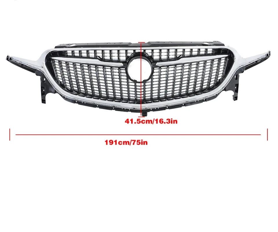 Rejilla de malla central delantera de plástico Fit 2018 2019 2020 2021 Buick Enclave GM1200832 Foto 2 de 4
