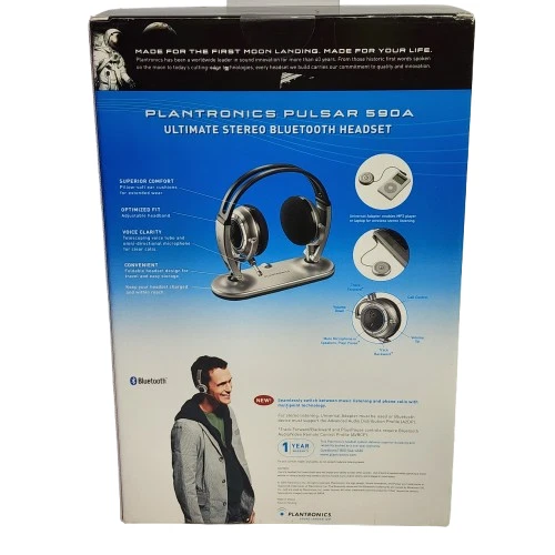 Plantronics Pulsar P590A Bluetooth Headphones New In Box - Image 2 of 4