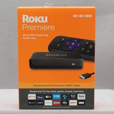Roku Premiere 4K HDR Streaming Media Player 3920R with Remote and HDMI Cable