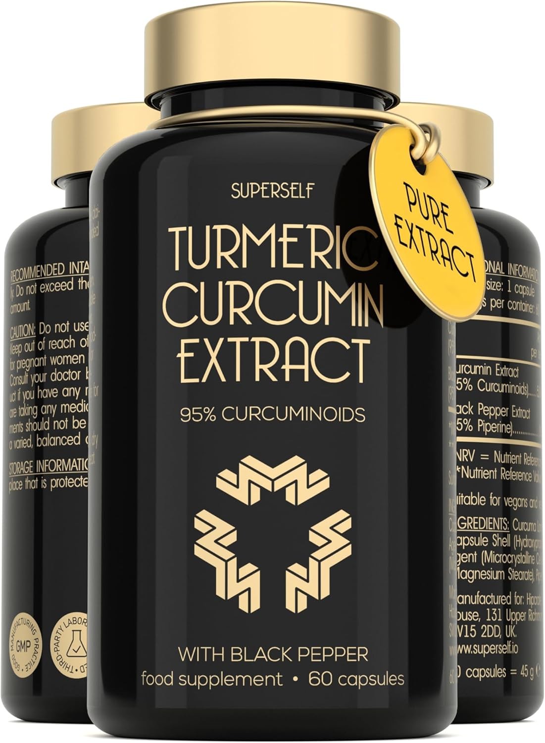 Turmeric Curcumin Capsules High Strength with Black Pepper - Pure Curcumin Extr