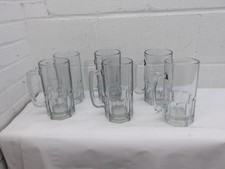 (6) Vintage 34 oz Glass Mugs Anchor Hocking Made in USA