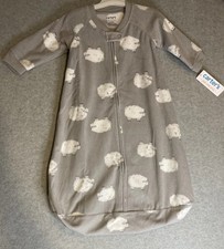 Carters Neutral 3-6 Month Baby Gray Sheep Sleep Sack Suit Long Sleeve Fleece