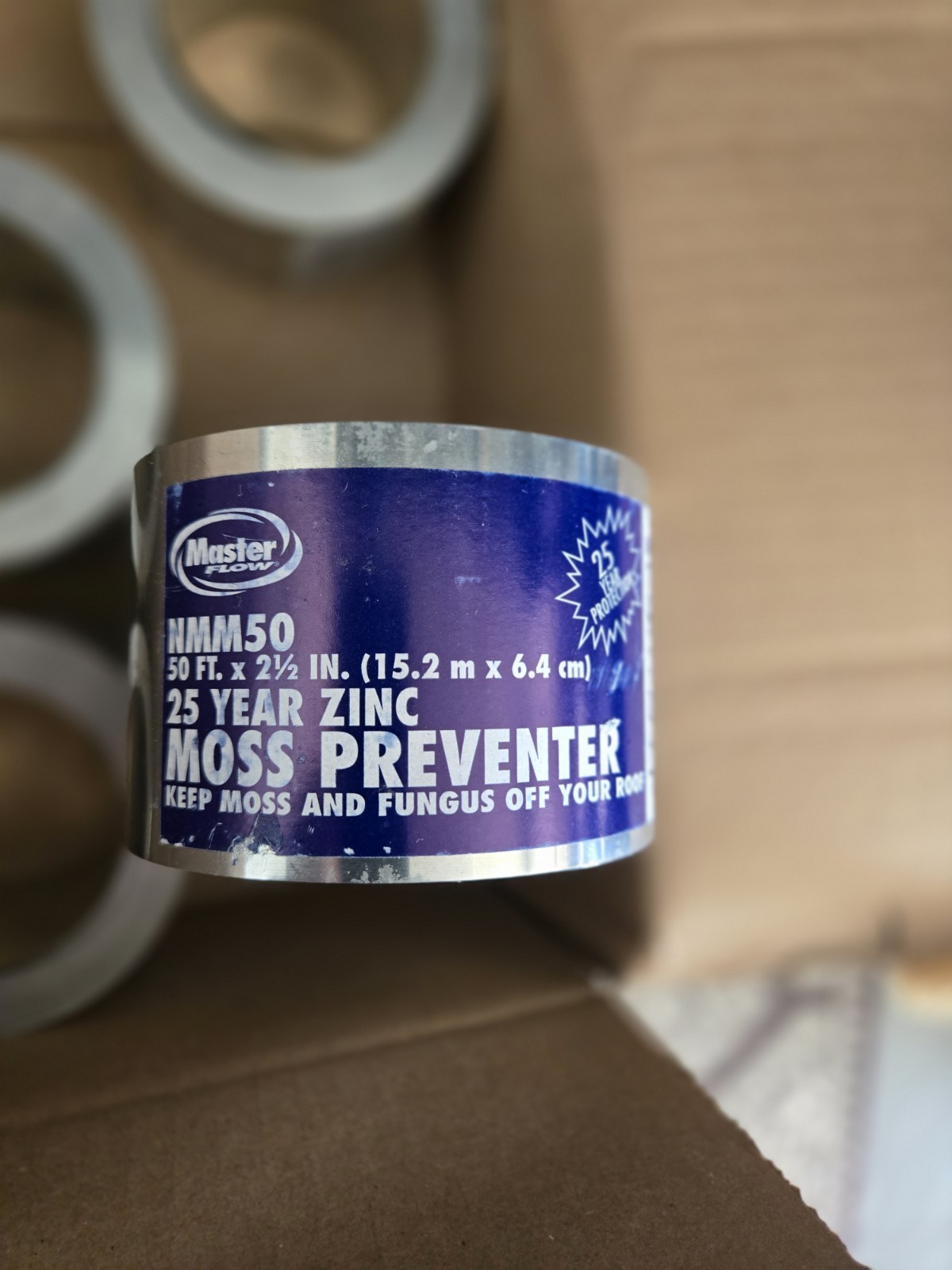 Master Flow 25 Year Zinc Moss And Fungus Preventer 50’x 2.5”  Silver NMM