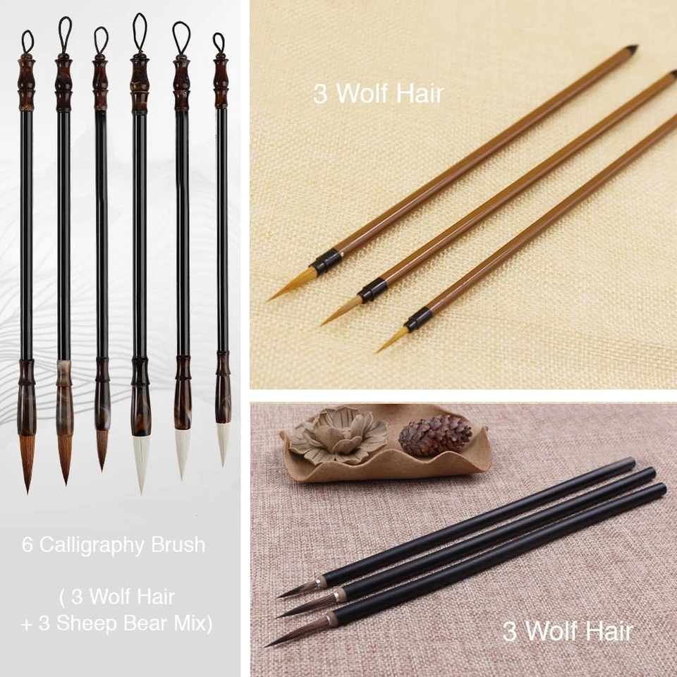 20 PCS Writing Brush Chinese Calligraphy Brush Set Kanji Japanese Sumi - Image 3 of 4