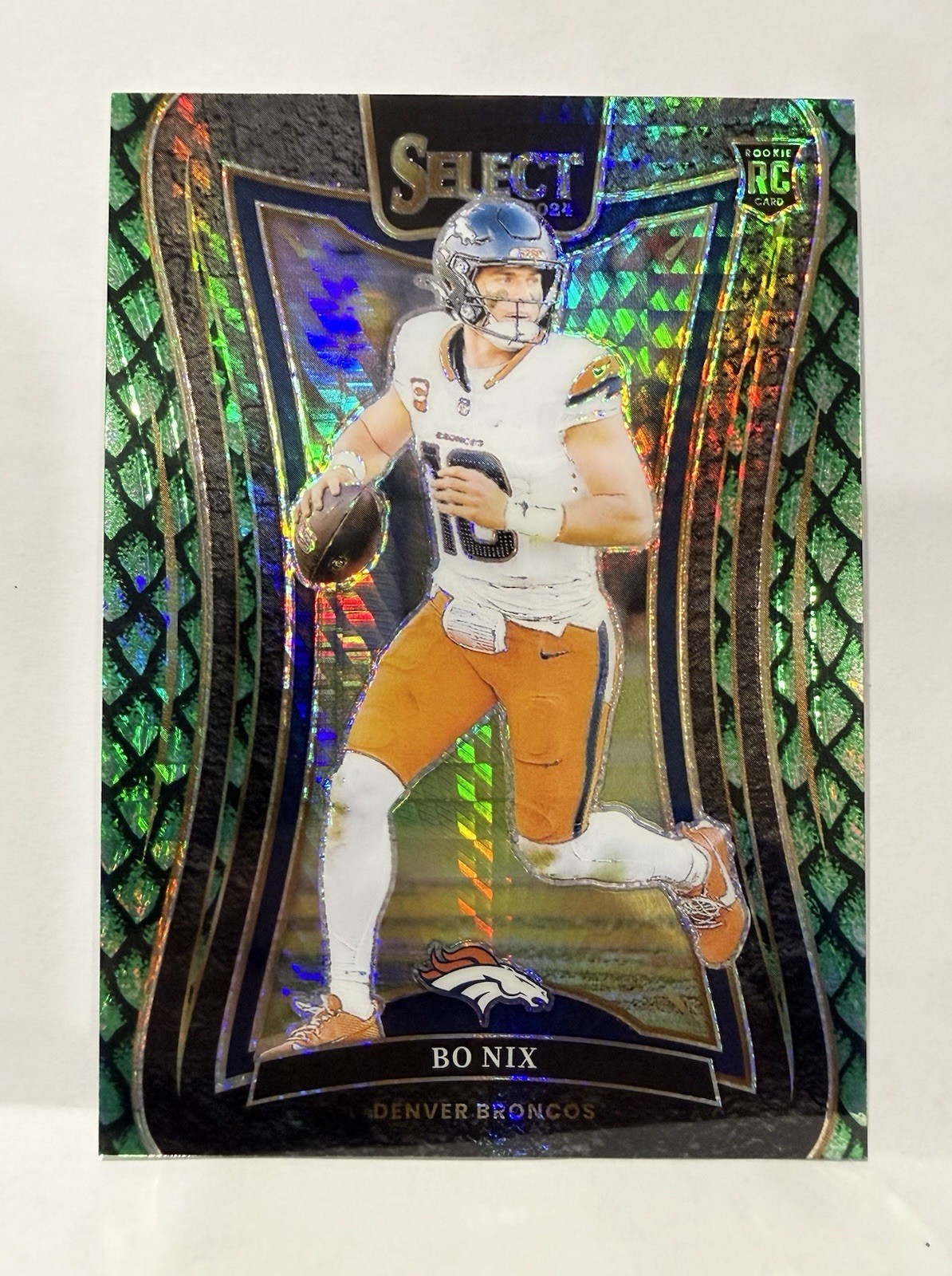 2024 Panini Select Bo Nix Rare Suite Level Green Dragon Scale Rookie RC #/81