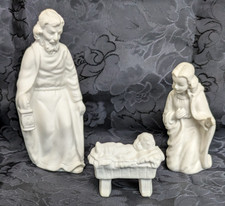 Vintage Goebel 3Pc Nativity Set 1958 White Bisque Porcelain Jesus Mary Joseph