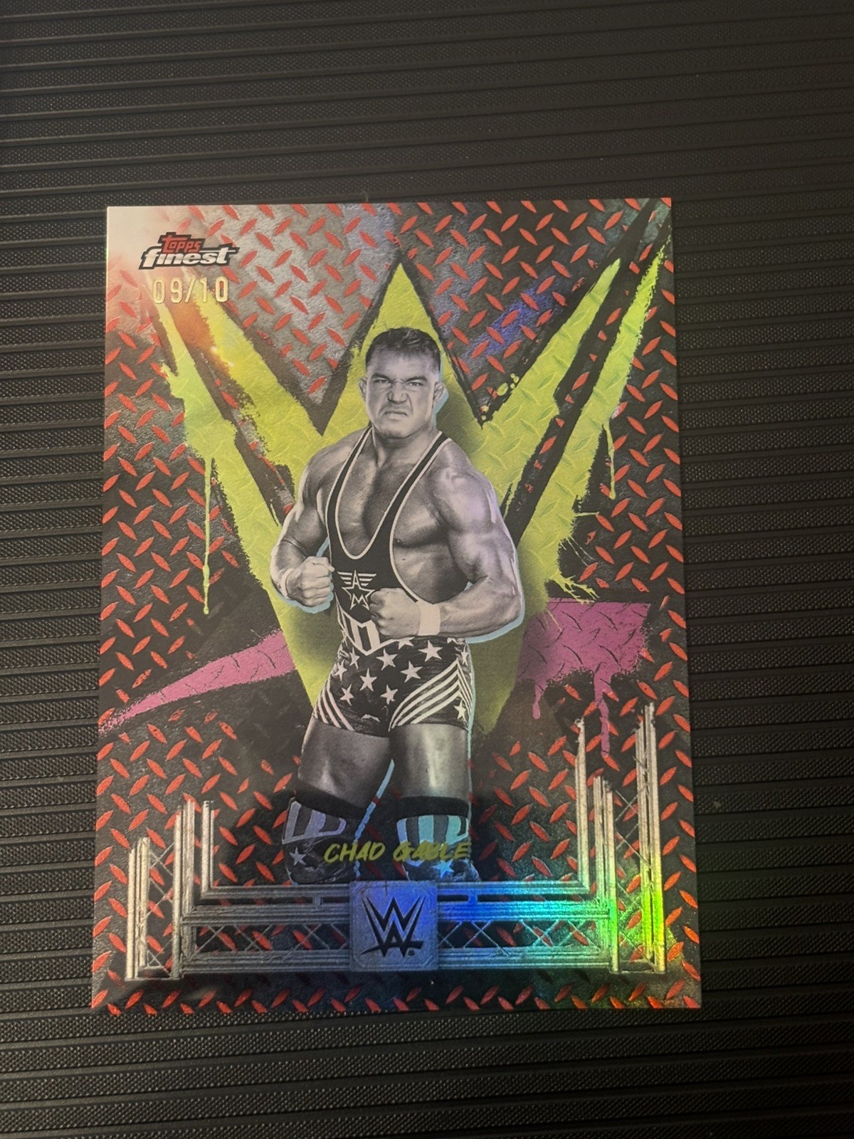 2025 Topps Finest WWE Red Refractor Common Chad Gable /10
