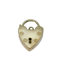 Sterling Silver Heart Lock Clasp Charm Pendant Contemporary c1990