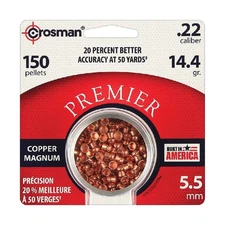 Crosman CPD22 Premier Copper Magnum .22-Caliber Domed Pointed Pellets, 150 Count