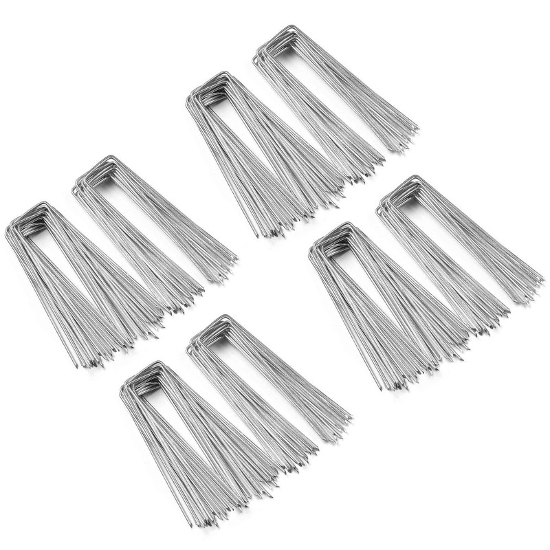 AplusChoice 200PCS Turf Staples 6" 12 Gauge Stakes U Pins for Artificial Grass