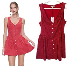 Frankies Bikinis Charlotte Corset Mini Dress Ladybug Red Polka Dot Size XL