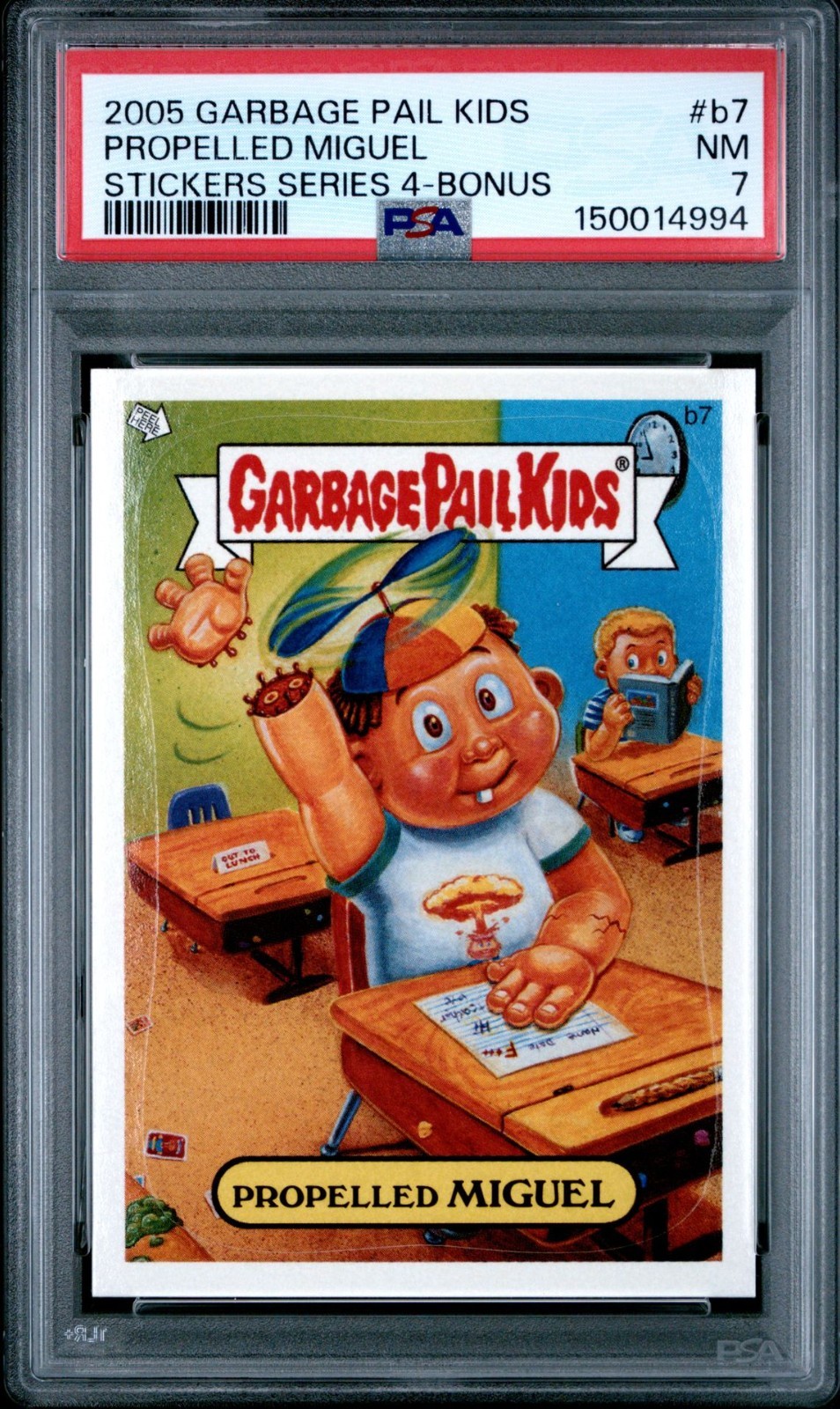Propelled MIGUEL #B7 2005 Garbage Pail Kids trading card — raw and PSA graded price guide