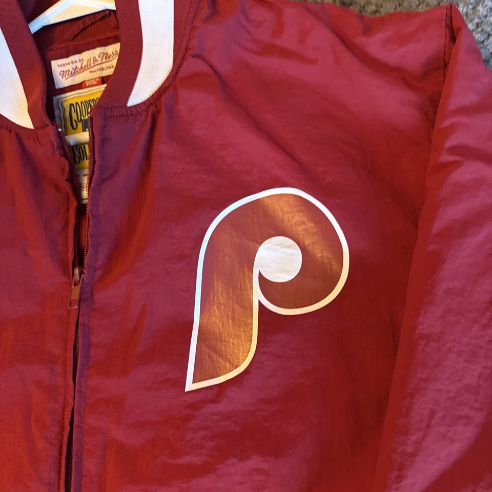 Mitchell And Ness cooperstown Vintage 1980 Phillies Light Zip Up Jacket Men’s XL - Image 2 of 4