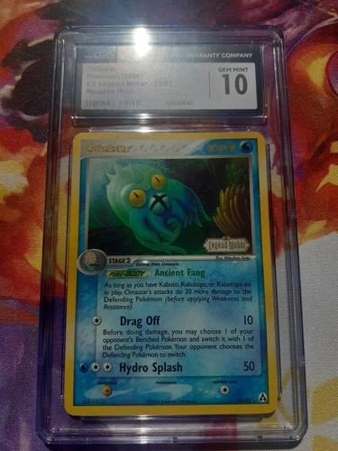 CGC 10 Gem Mint Omastar 2006 EX Legend Maker 23/92 Reverse Holo STAMPED Pokemon