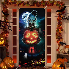 Halloween Door Cover 70.9X31.5Inch Horror Decor Halloween Door Banner