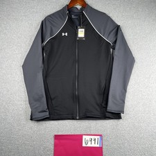 Under Armour Layer Up Full Zip Sweatshirt Women Medium Black Gray Pocket New