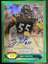 2024 Topps Chrome Joey Porter #TCA-JP Green Refractor /99 Steelers Auto 