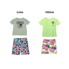 Limited Too Girls Active Stretch Biker Short Sleeve  Shorts Set