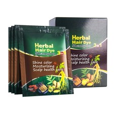 Dark Brown Hair Dye Shampoo 3 in 1, Natural Herbal Cover Gray, Easy Use, Travel