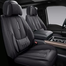 Universal Fit Full Coverage Leather Car Seat Covers for Full Set Black