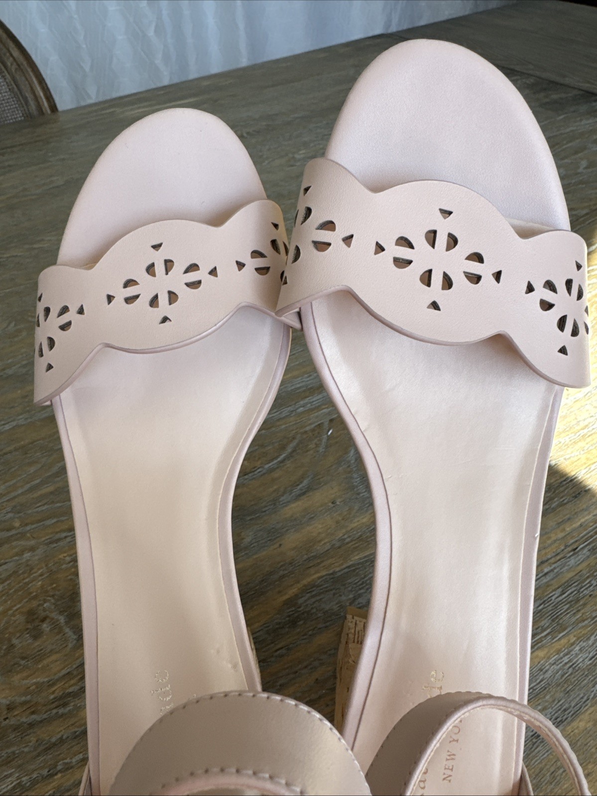 Kate Spade 9 Open Toe Heels Sandals “ Wednesday” Light Beige Leather New(other) thumbnail 8