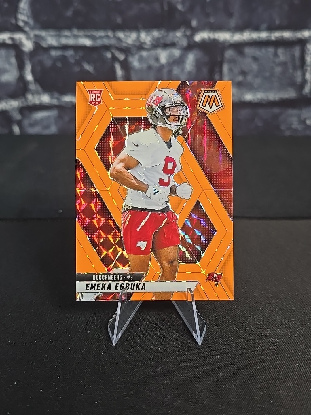 Emeka Egbuka 2025 Mosaic Orange Fluorescent /25 #376 RC Football