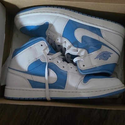 Jordan Air Jordan 1 High Top Colorblock White/Blue Men's Basketball Sneaker