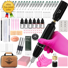 Eyebrow Microblading Tattoo Machine Kit, Professional Complete Wireless Tattoo w