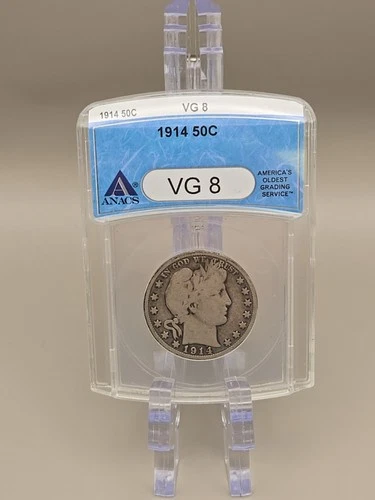 1914 Barber Half Dollar 50c ANACS VG 8