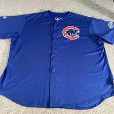 Chicago Cubs Jersey Mens 2XL MLB Baseball Cool Base Button Up Majestic Shirt