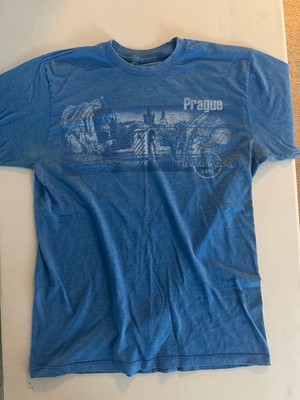 HARD ROCK CAFE PRAGUE T Shirt Medium Blue Czech Republic City Graphic Tee 