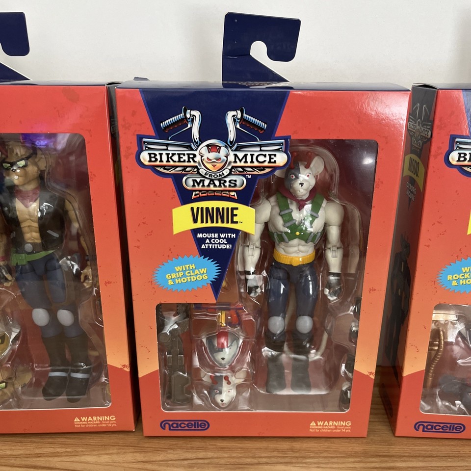 NACELLE LOS MOTORRATONES DE MARTE PACK 3 FIGURAS MODO, THROTTLE Y Vinnie 17 Cm