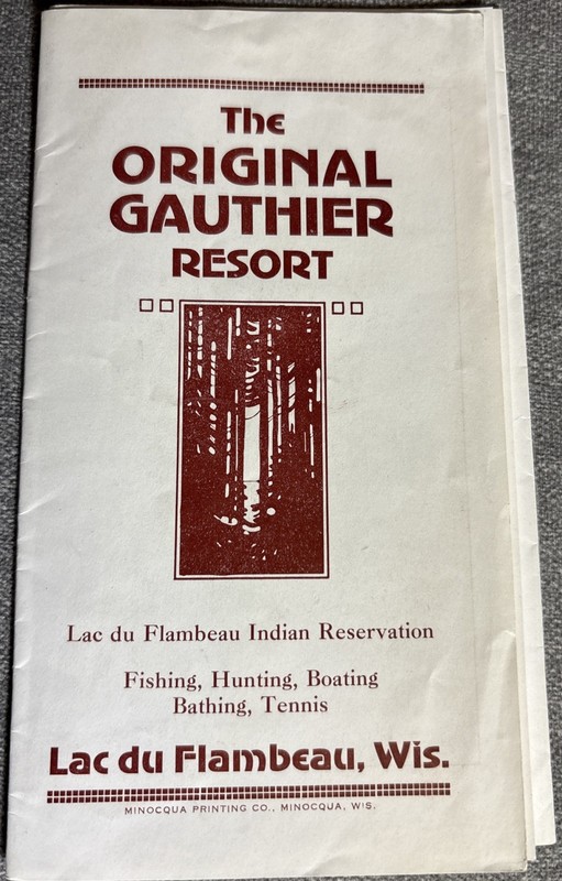 Lac du Flambeau WI Gauthier Resort Advertising Brochure Guide 24.50 Per Week