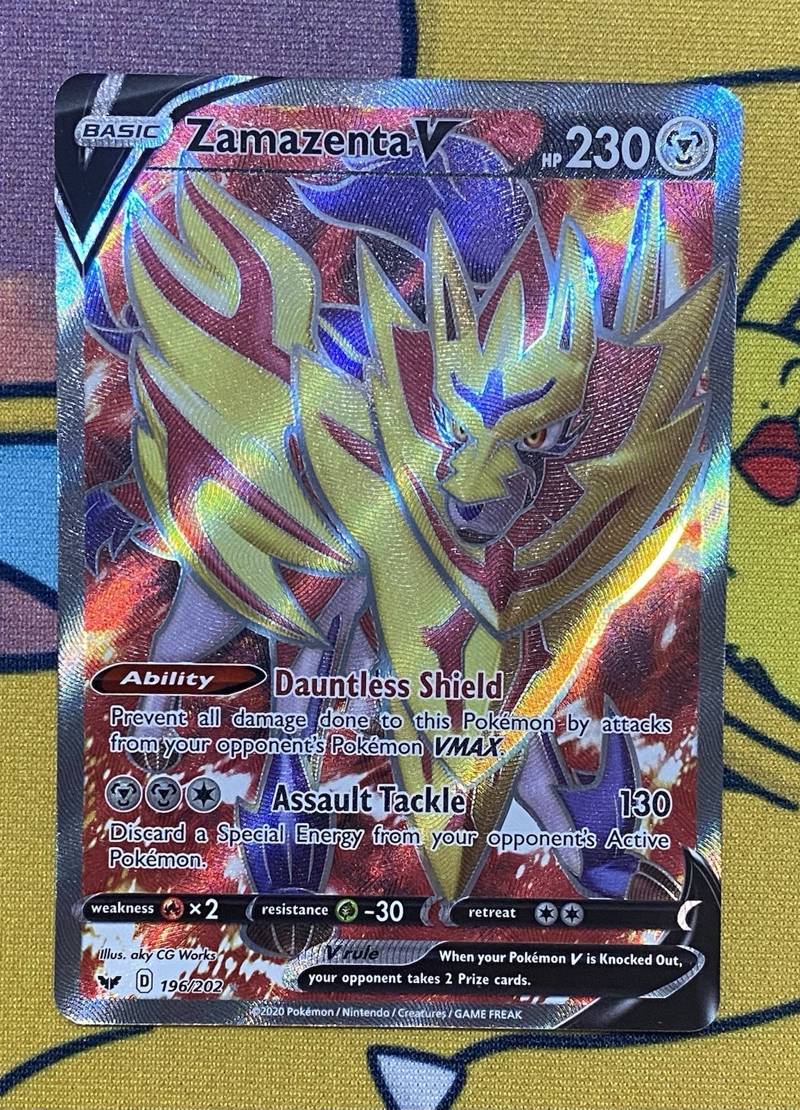 Pokémon TCG Zamazenta V 196/202 Sword and Shield Ultra Rare